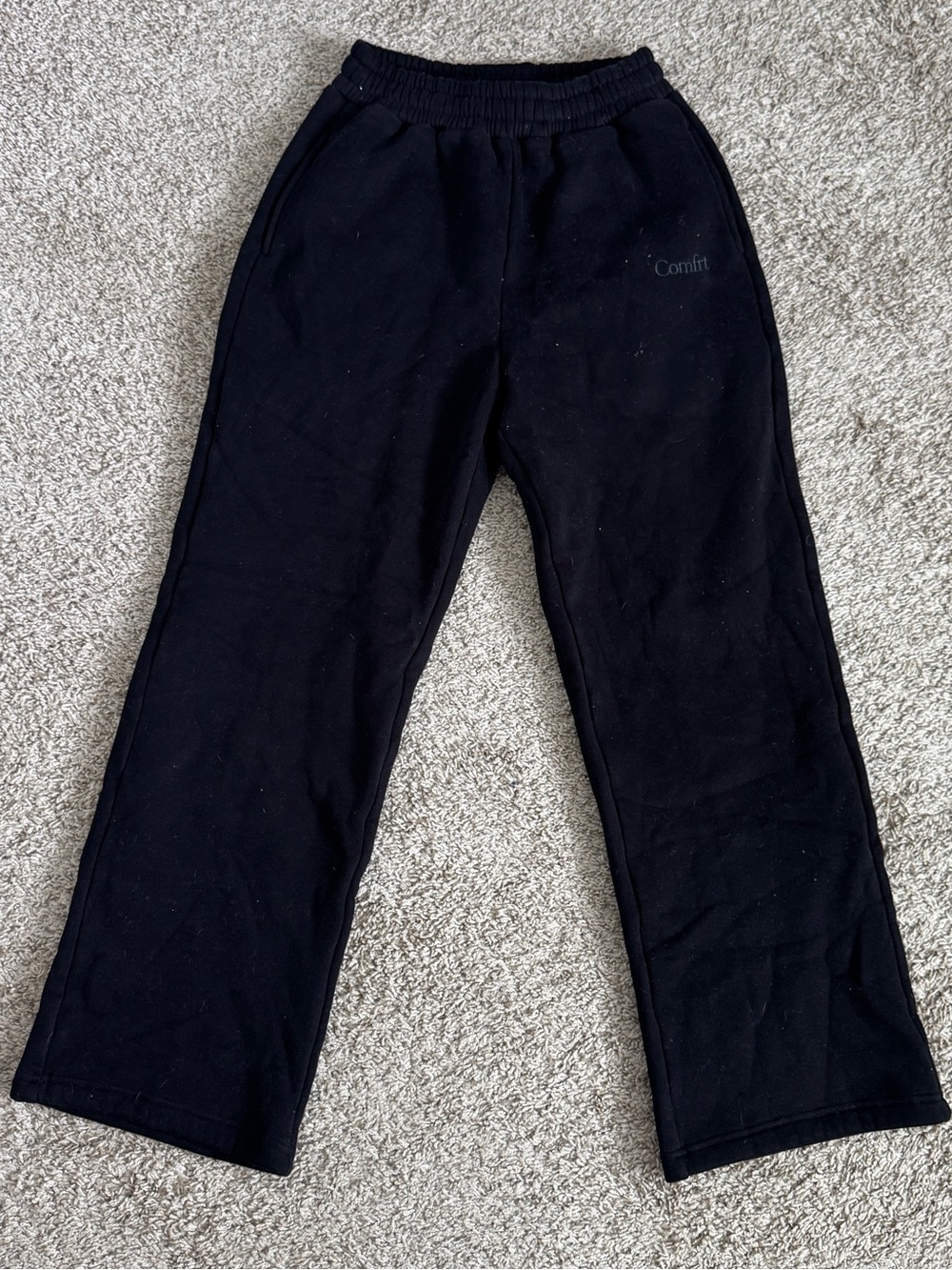 Women’s Black Straight-Leg Sweatpants